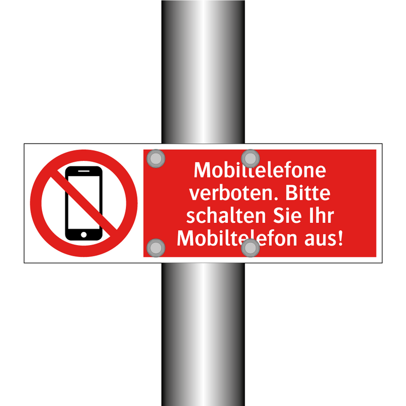 Mobiltelefone verboten. Bitte schalten Sie Ihr Mobiltelefon aus!