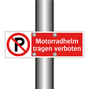 Motorradhelm tragen verboten