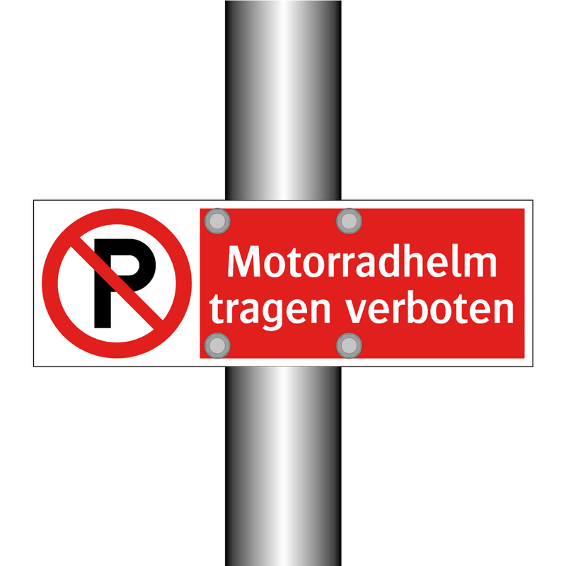 Motorradhelm tragen verboten