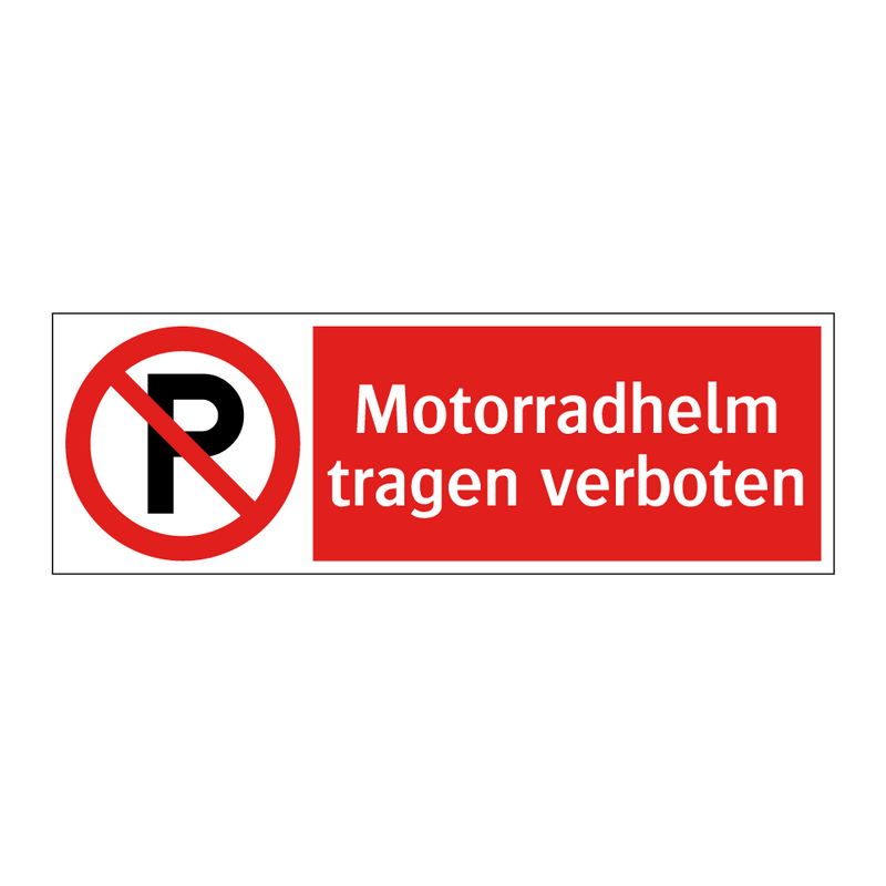 Motorradhelm tragen verboten