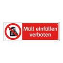Müll einfüllen verboten