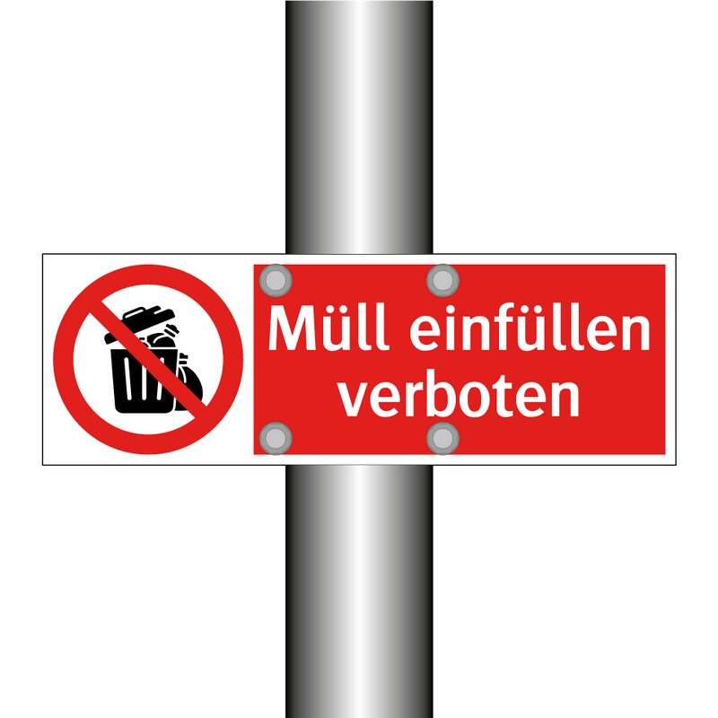 Müll einfüllen verboten