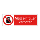 Müll einfüllen verboten