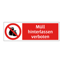 Müll hinterlassen verboten