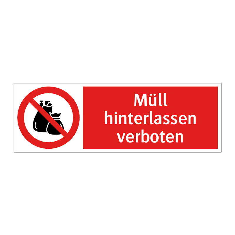 Müll hinterlassen verboten