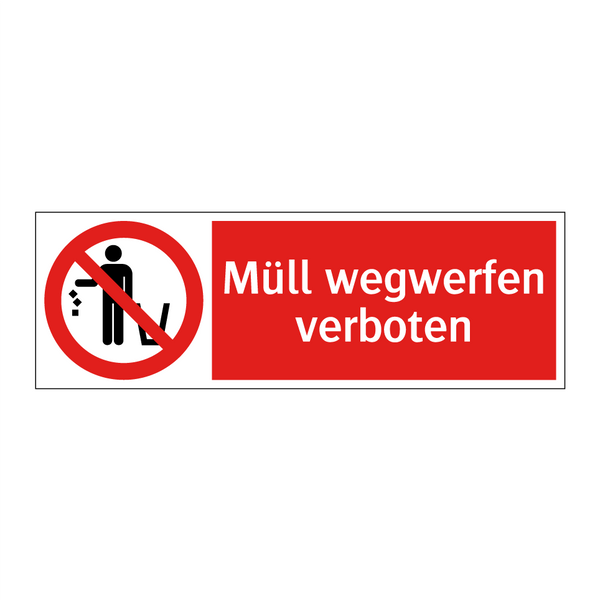 Müll wegwerfen verboten