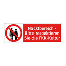 Nacktbereich - Bitte respektieren Sie die FKK-Kultur