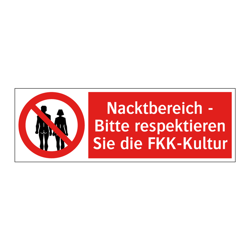 Nacktbereich - Bitte respektieren Sie die FKK-Kultur