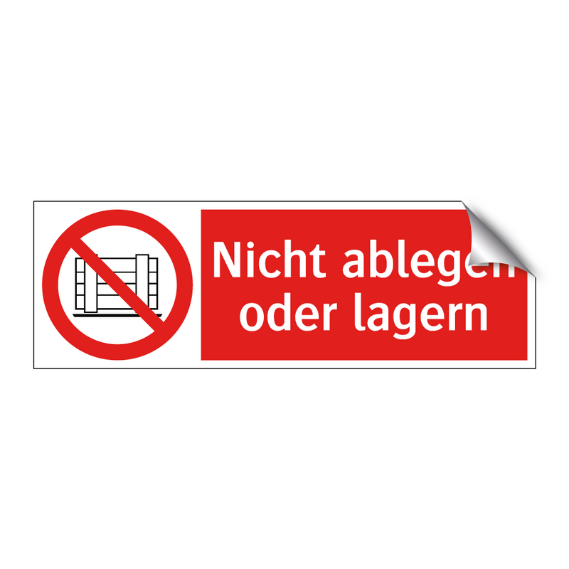 Nicht ablegen oder lagern