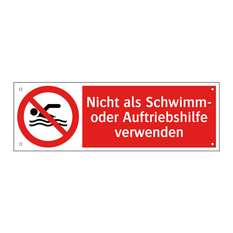 Nicht als Schwimm- oder Auftriebshilfe verwenden