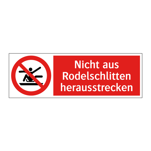Nicht aus Rodelschlitten herausstrecken