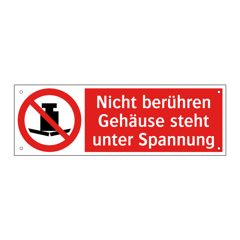 Nicht berühren Gehäuse steht unter Spannung