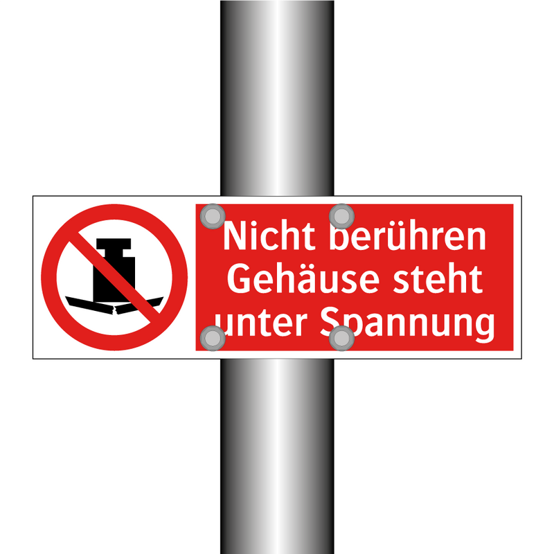 Nicht berühren Gehäuse steht unter Spannung