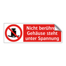 Nicht berühren Gehäuse steht unter Spannung