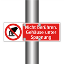 Nicht berühren. Gehäuse unter Spannung