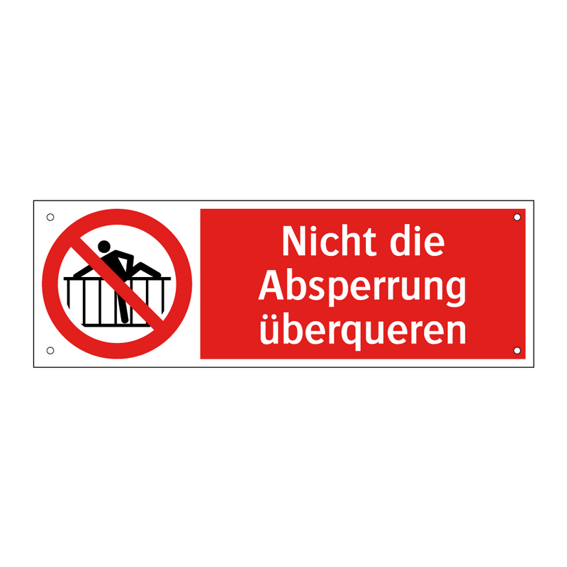 Nicht die Absperrung überqueren