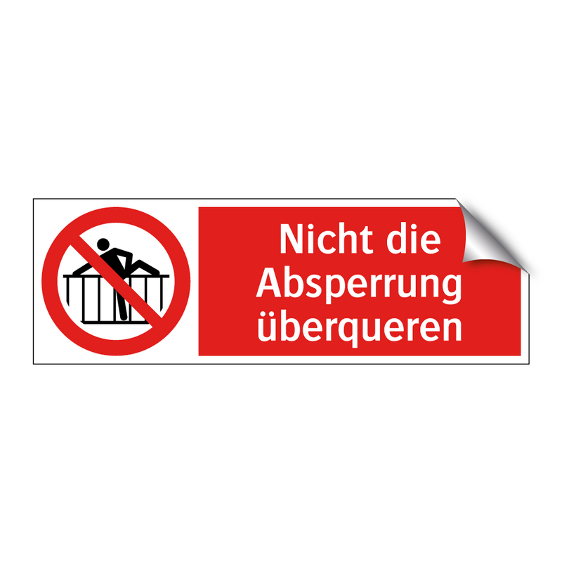 Nicht die Absperrung überqueren