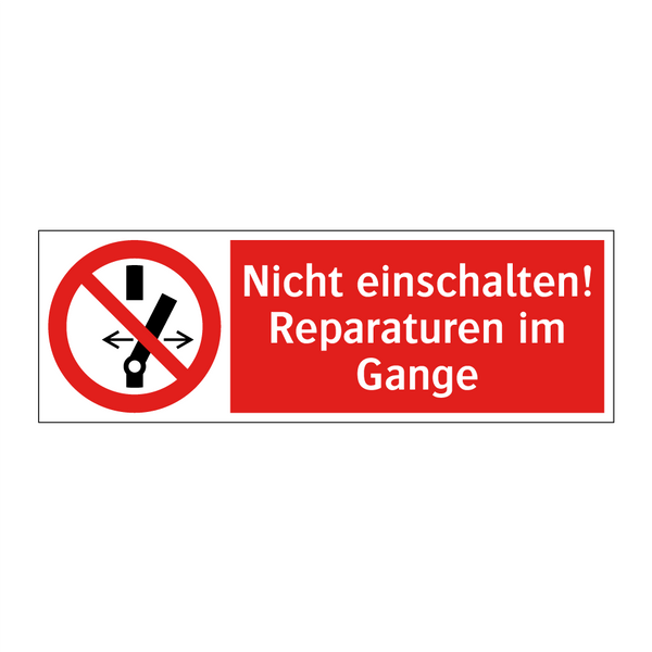 Nicht einschalten! Reparaturen im Gange