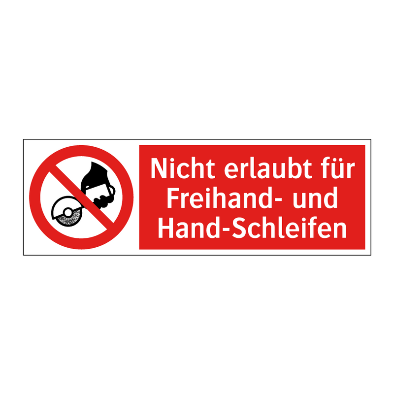 Nicht erlaubt für Freihand- und Hand-Schleifen