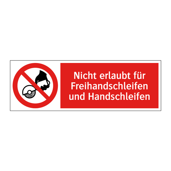 Nicht erlaubt für Freihandschleifen und Handschleifen