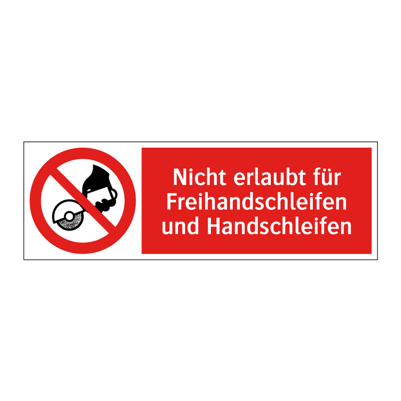 Nicht erlaubt für Freihandschleifen und Handschleifen