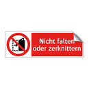 Nicht falten oder zerknittern