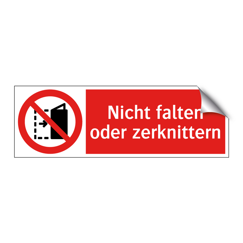 Nicht falten oder zerknittern