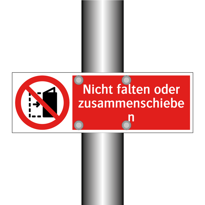 Nicht falten oder zusammenschieben