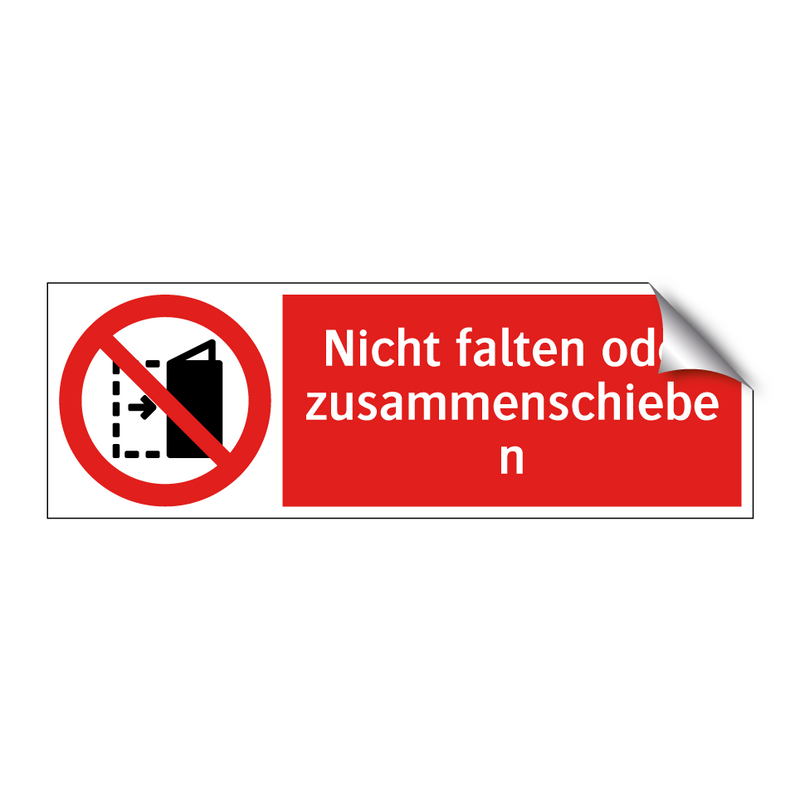 Nicht falten oder zusammenschieben