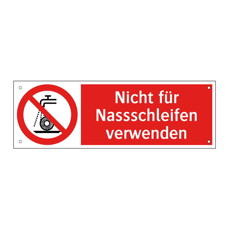 Nicht für Nassschleifen verwenden