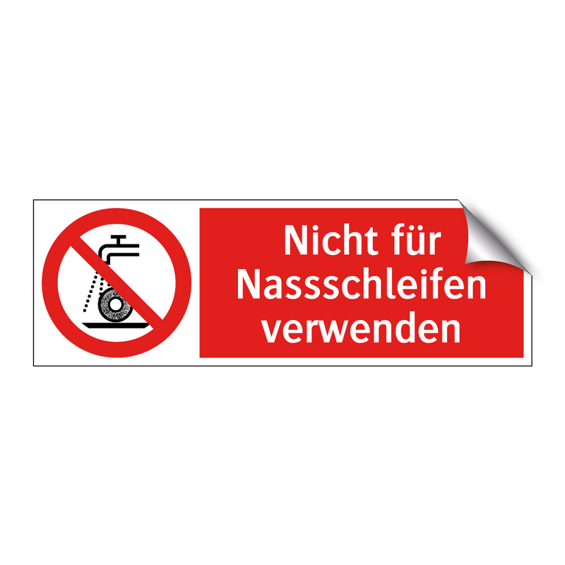 Nicht für Nassschleifen verwenden