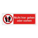 Nicht hier gehen oder stehen