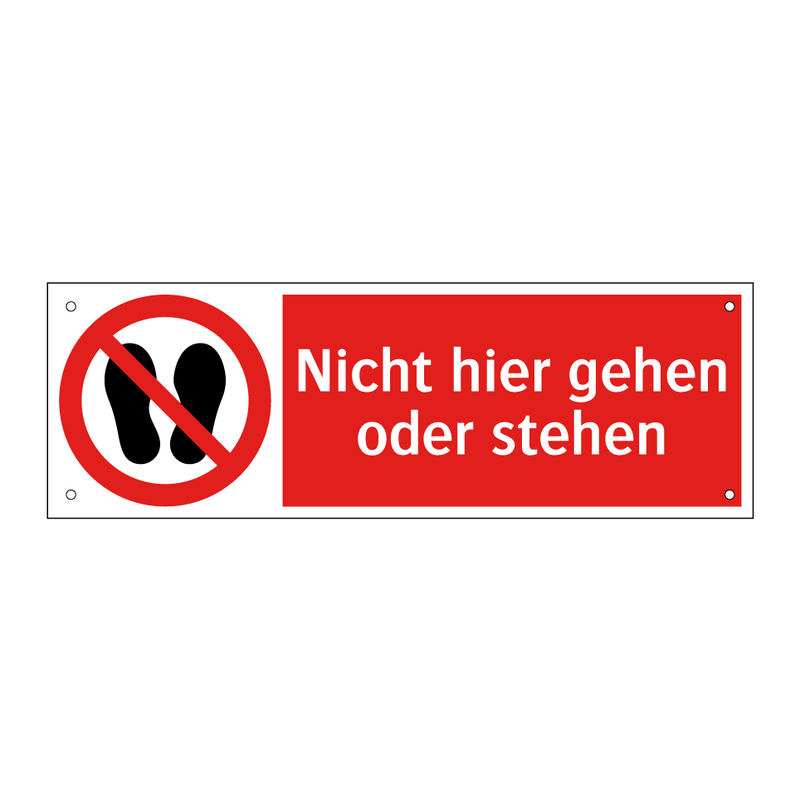 Nicht hier gehen oder stehen