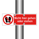 Nicht hier gehen oder stehen