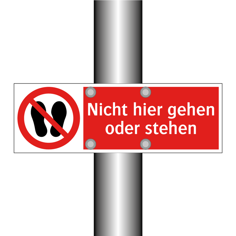 Nicht hier gehen oder stehen