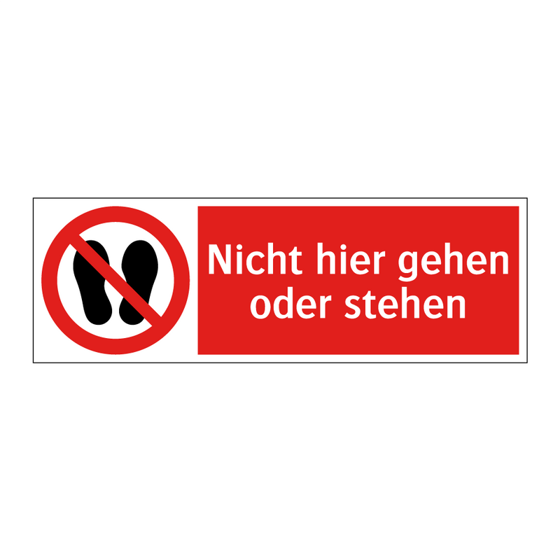 Nicht hier gehen oder stehen