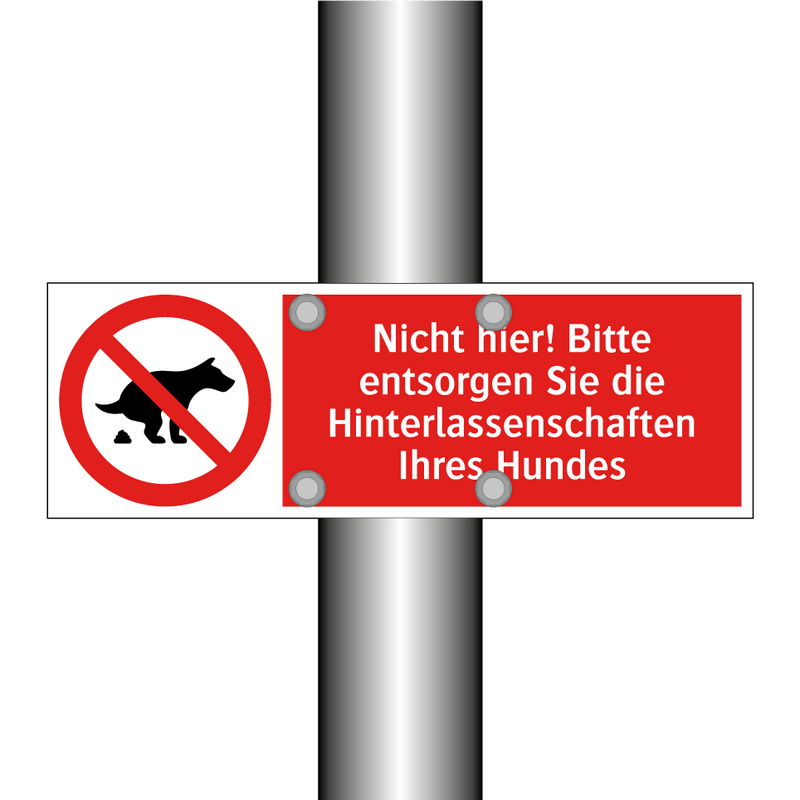 Nicht hier! Bitte entsorgen Sie die Hinterlassenschaften Ihres Hundes