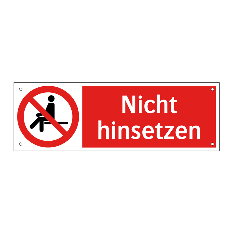 Nicht hinsetzen