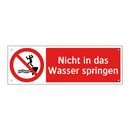 Nicht in das Wasser springen