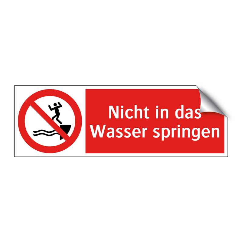 Nicht in das Wasser springen