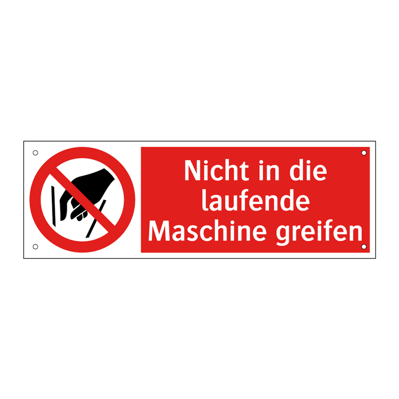 Nicht in die laufende Maschine greifen