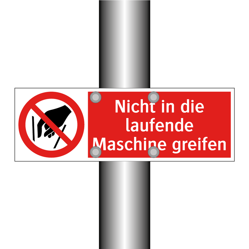 Nicht in die laufende Maschine greifen