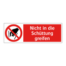 Nicht in die Schüttung greifen