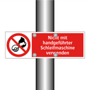 Nicht mit handgeführter Schleifmaschine verwenden
