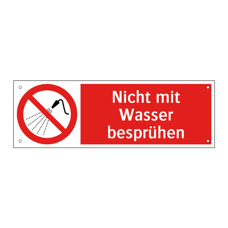 Nicht mit Wasser besprühen