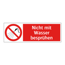 Nicht mit Wasser besprühen