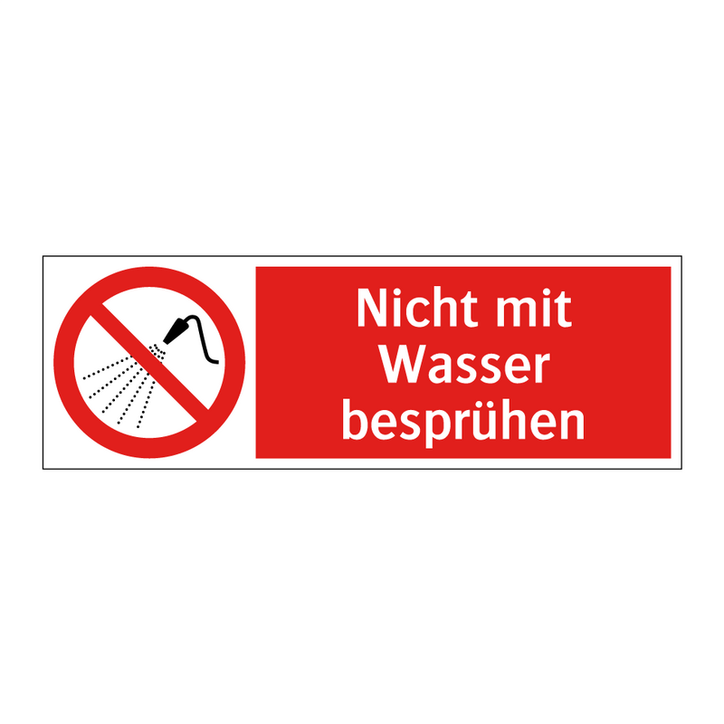 Nicht mit Wasser besprühen