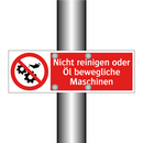 Nicht reinigen oder Öl bewegliche Maschinen
