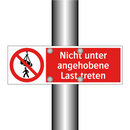 Nicht unter angehobene Last treten