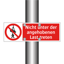 Nicht unter der angehobenen Last treten